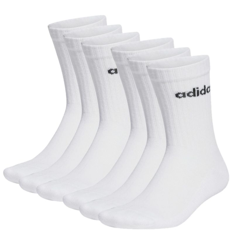 Adidas Linear Crew Cushioned 6P - white/black 