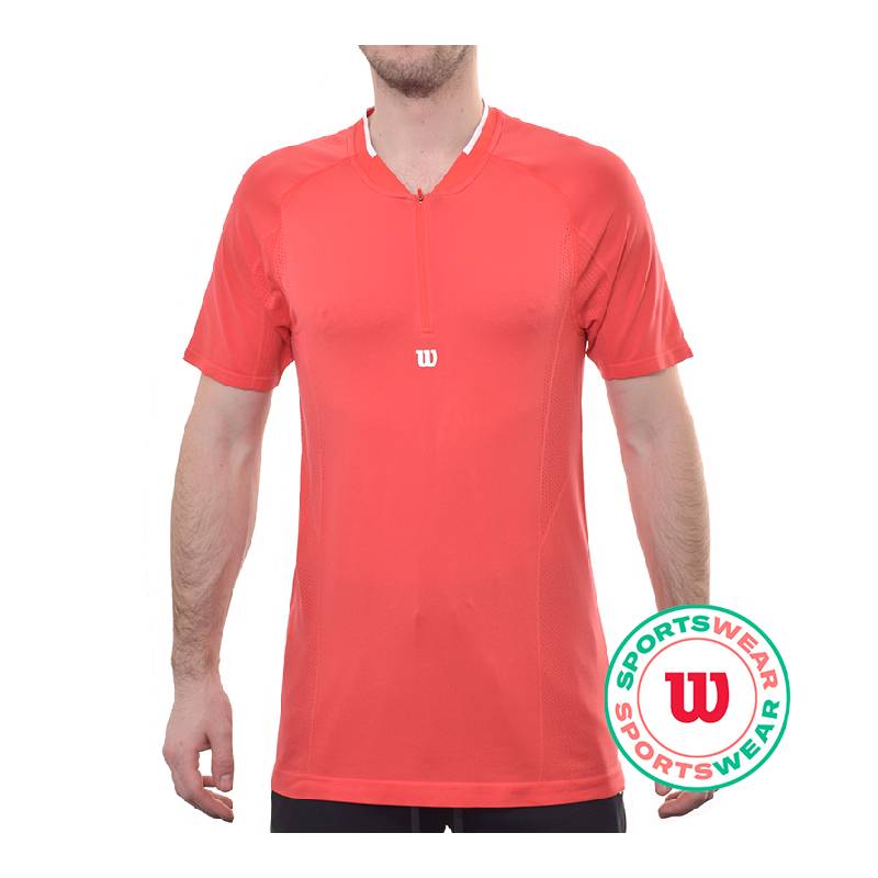 WL1101506_logo Wilson Players Seamless Zip Henley 2.0 - infared
