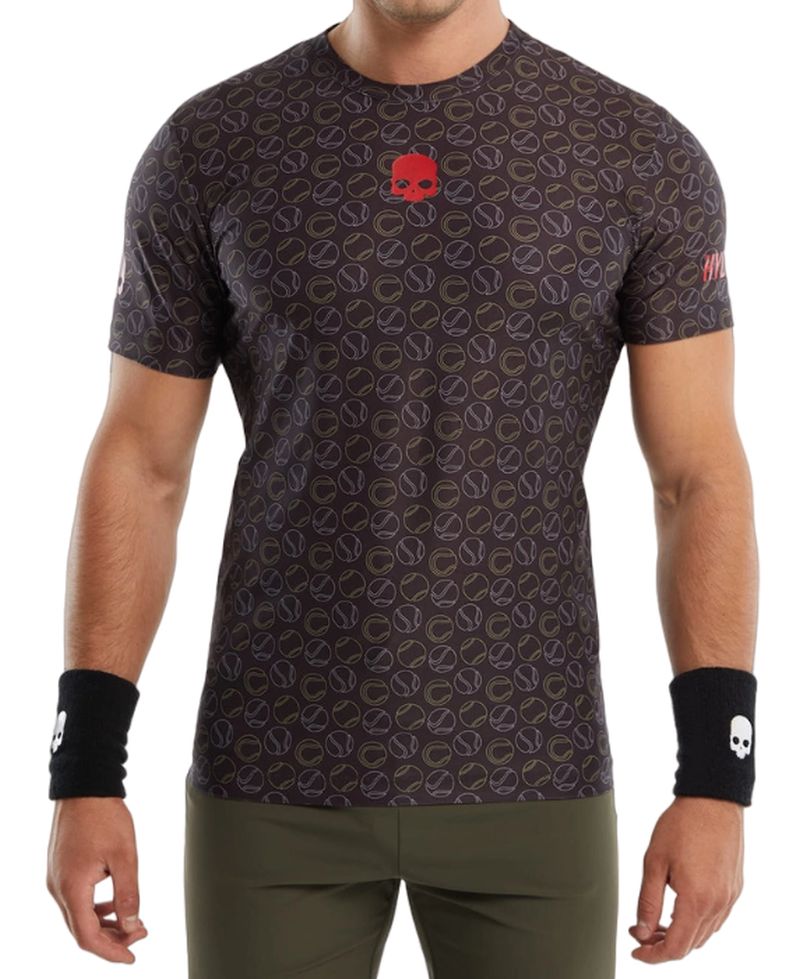 Hydrogen Tennis Balls Allover Tech T-Shirt - black