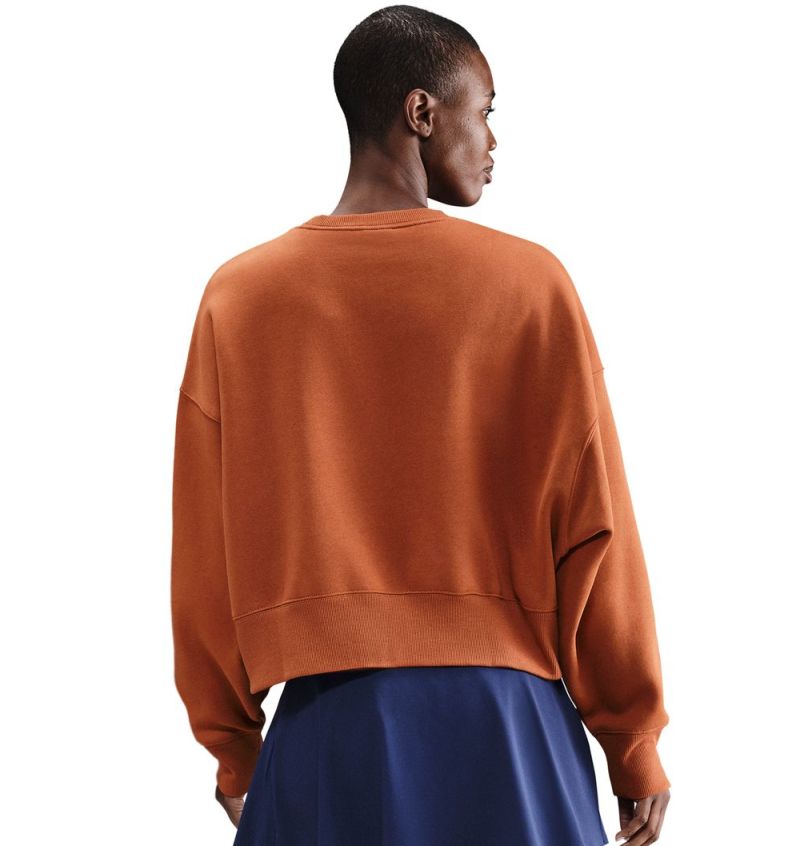 Nike Court Heritage Phoenix Fleece Over Oversized Crew Neck - dark russet/cinnamon