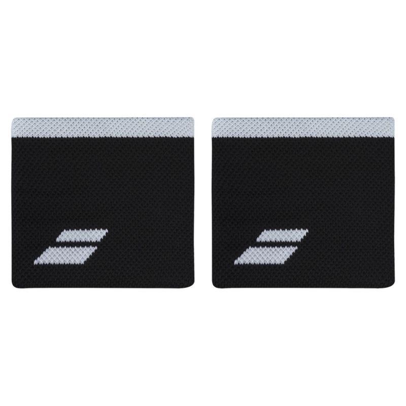 Babolat Logo Wristband 2P - black/white Babolat Logo Wristband 2P - black/white