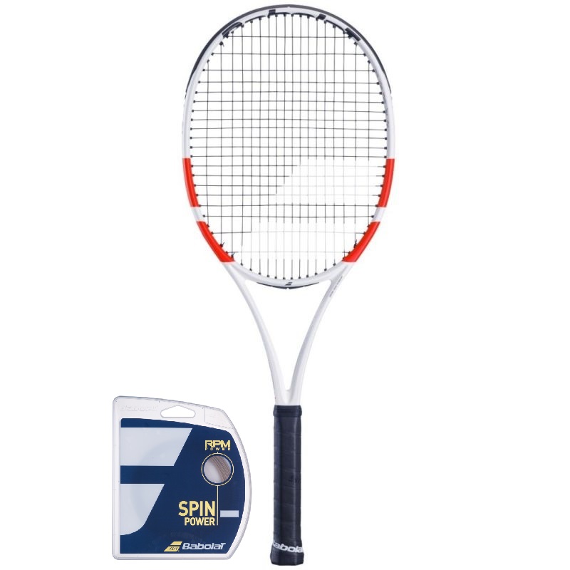 Babolat Pure Strike 98 18/20 - white/red/black + string + stringing