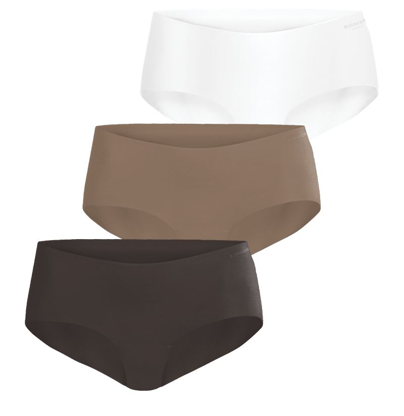 Björn Borg Invisible Hipster 3P - white/beige/black