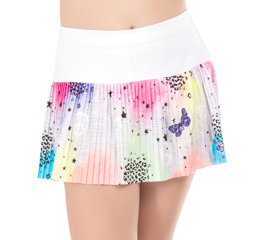 Lucky in Love Novelty Print Graffiti Squad Pleated Skirt - multicolor