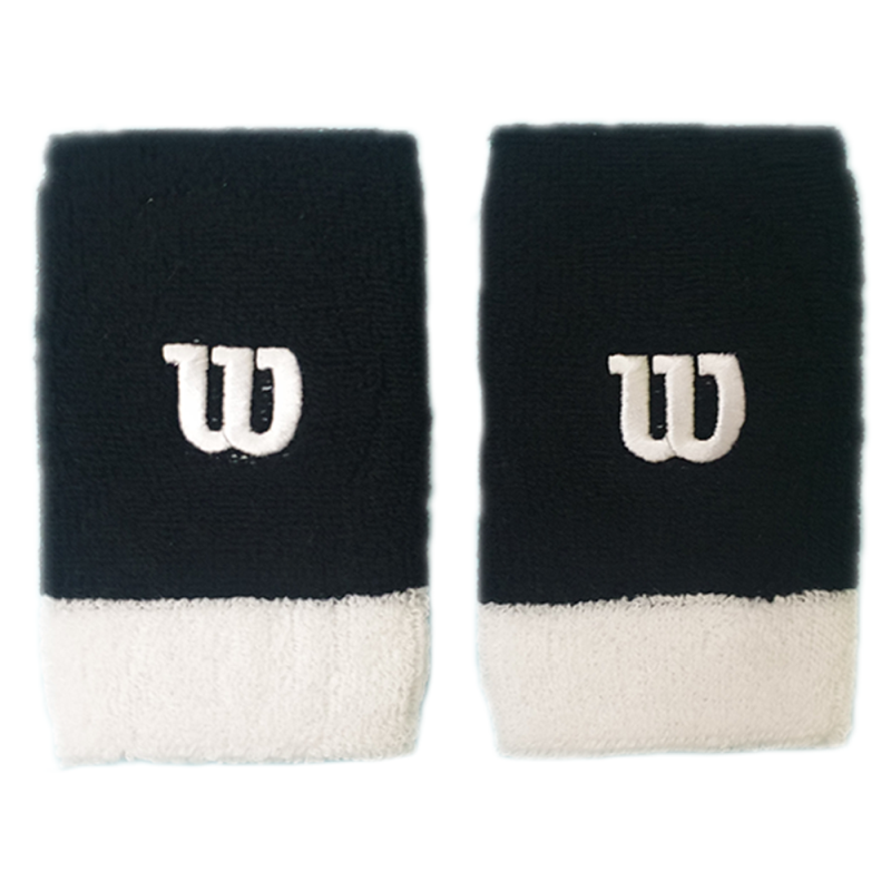 Wilson Extra Wide W Wristband - black/white/white