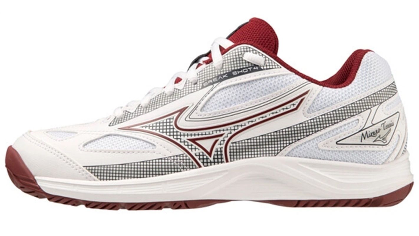 Mizuno Break Shot 4 AC - white/cabernet/papyrus