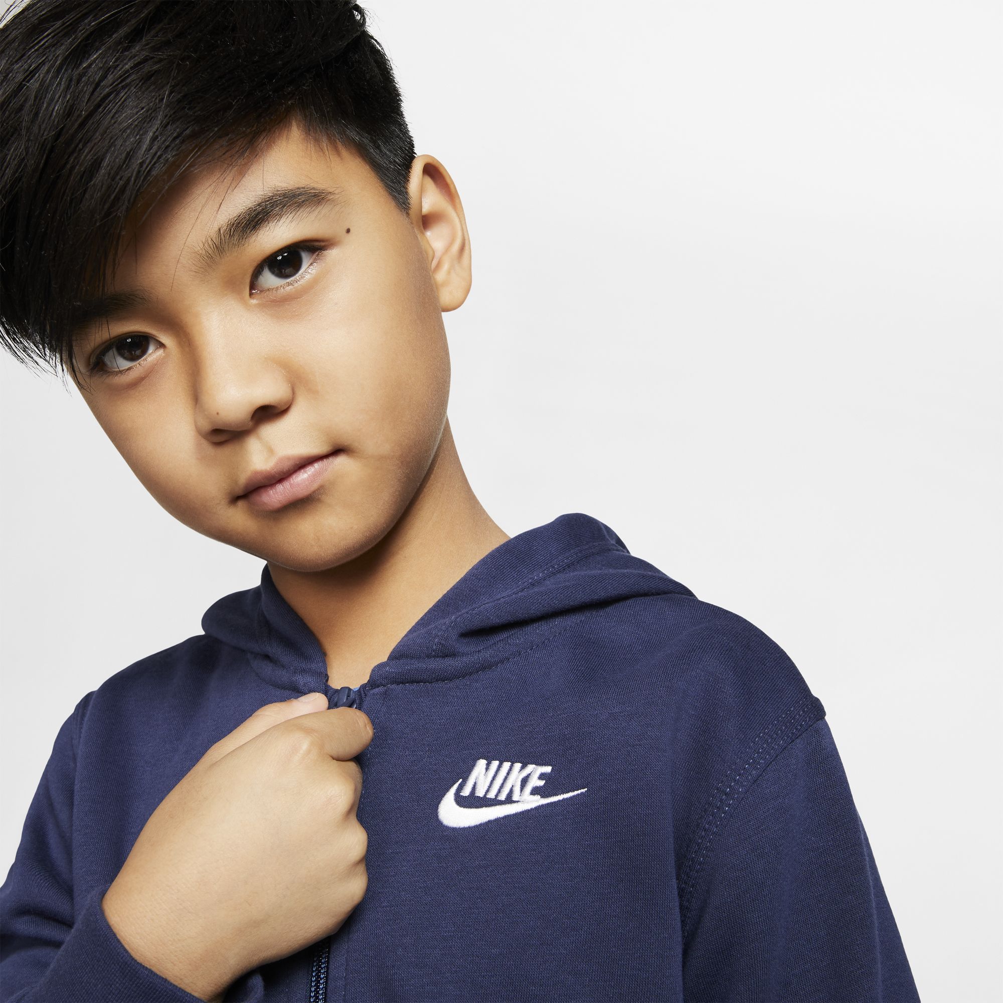 Nike NSW Hoodie FZ Club B - midnight navy/midnight navy/white