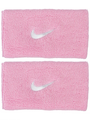 Nike Swoosh Double-Wide Wristbands - perfect pink/white