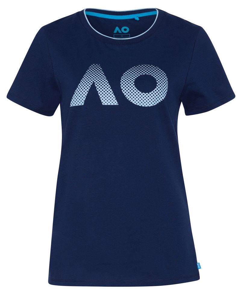 Australian Open T-Shirt AO Textured Logo - navy
