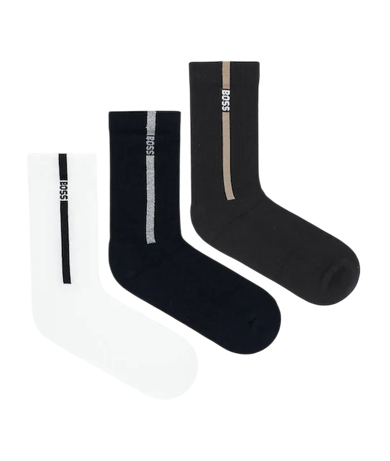 BOSS Ribbed Lurex 3P - white/black