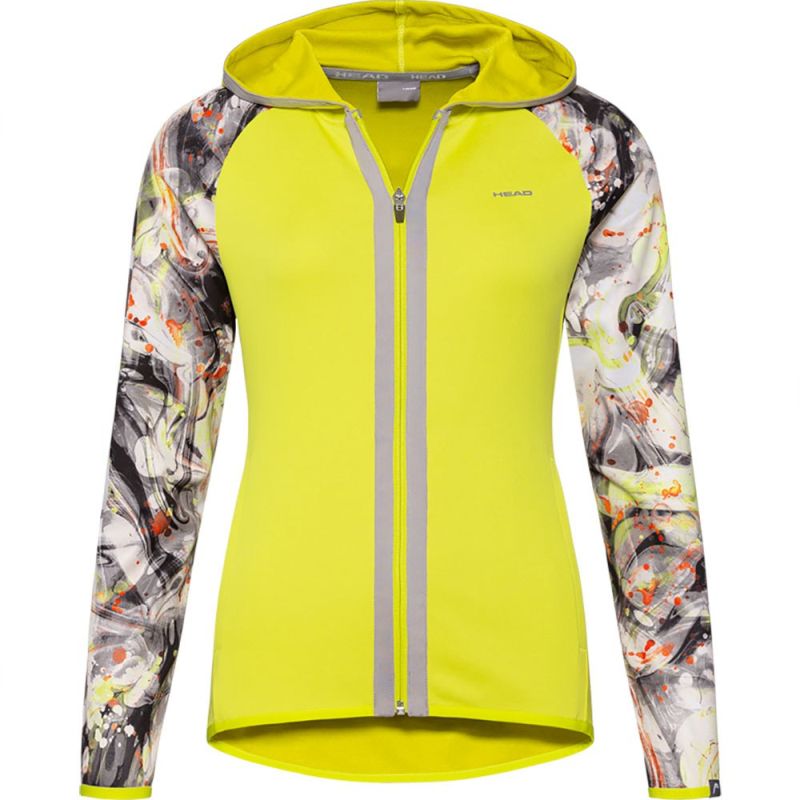 Head Action Hoodie FZ W - yellow/caleido grey