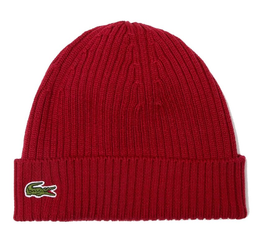 Lacoste Unisex Ribbed Wool Beanie