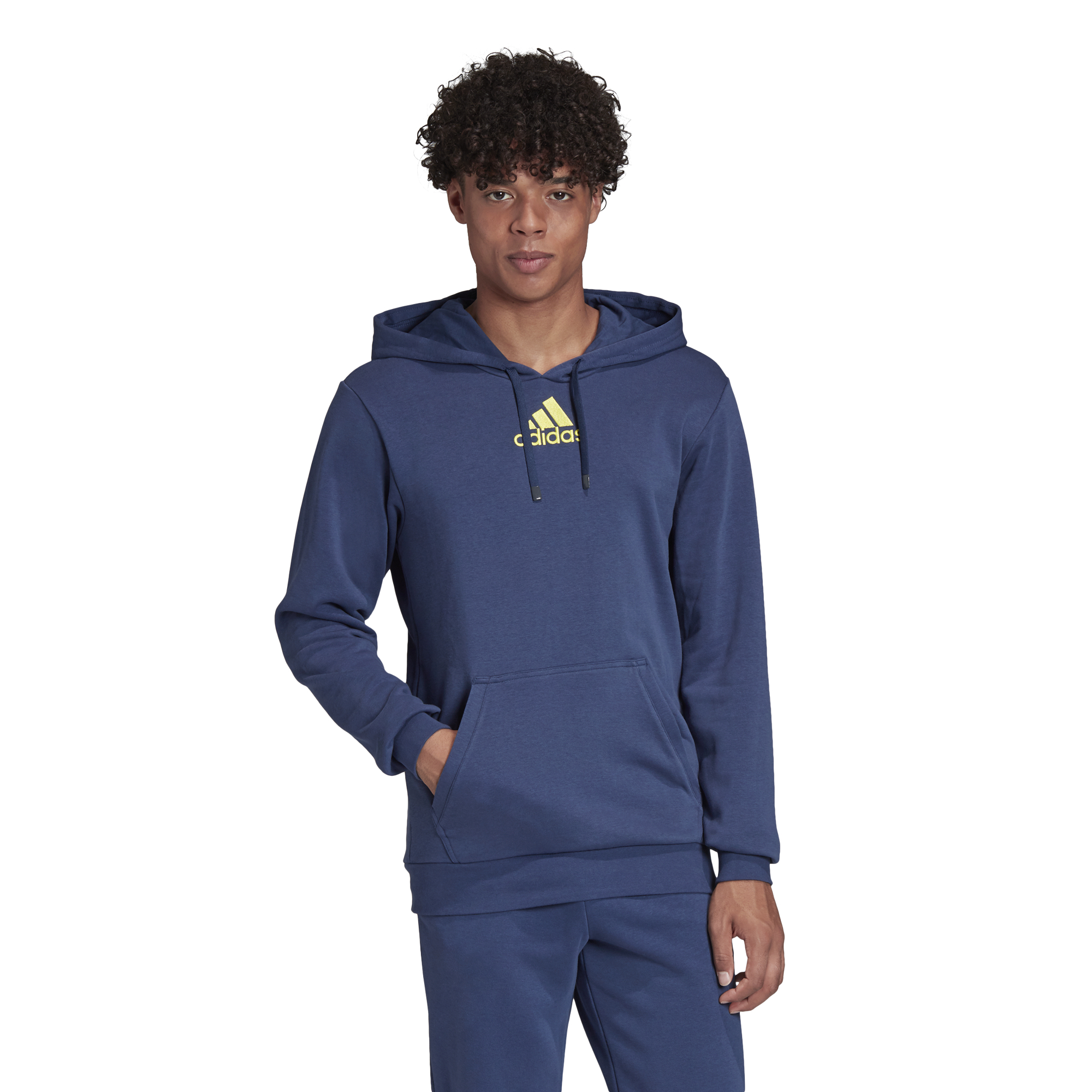 Adidas Category Graphic Hoodie - tech indigo/shock yellow
