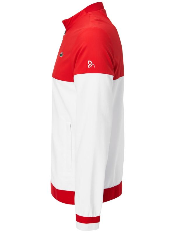 Lacoste Men’s Lacoste SPORT x Novak Djokovic Colourblock Zip Jacket - white/red