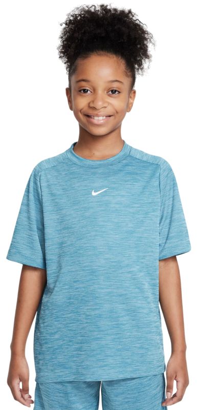 Nike Boys Multi Dri-FIT Short-Sleeve Top - smokey blue/lt armory blue/white