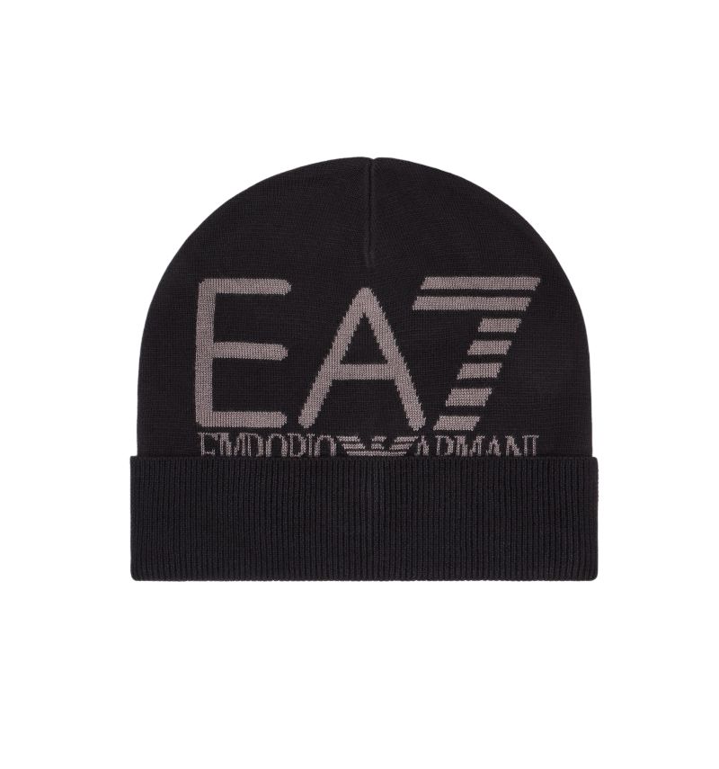EA7 Unisex Knitted Beanie - black/asphalt