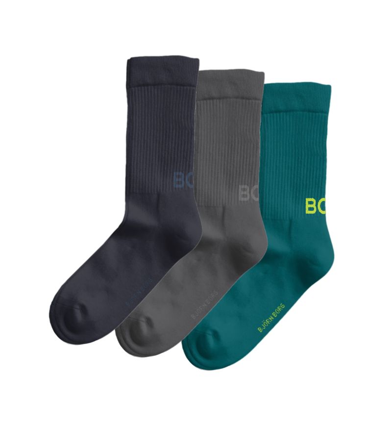 Björn Borg Core Crew Polyamide 3P - black/green/navy blue Björn Borg Core Crew Polyamide 3P - black/green/navy blue