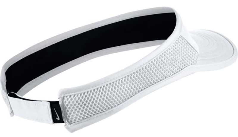 Nike Aerobill Feather Light Visor - white/black/gold leaf