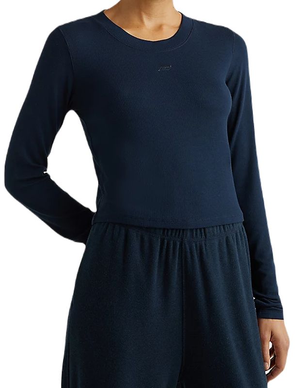 LONG-SLEEVE-TOMMY Tommy Hilfiger Slim Soft Modal Rib Cropped Tee - desert sky