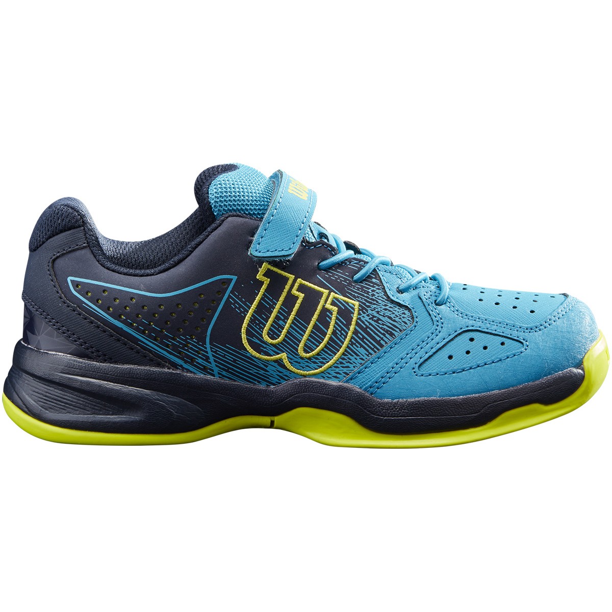 Wilson Kaos K Junior - barrier reef/navy blazer/lime