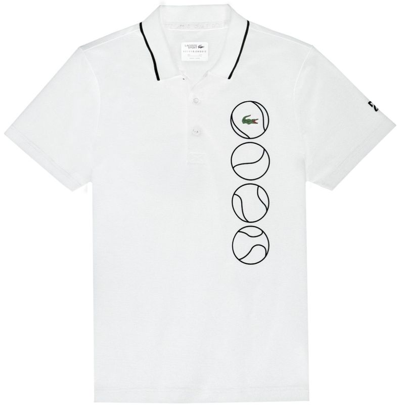 Lacoste Novak Djokovic Collection Ultra Light Cotton Polo - white/black Lacoste Novak Djokovic Collection Ultra Light Cotton Polo - white/black