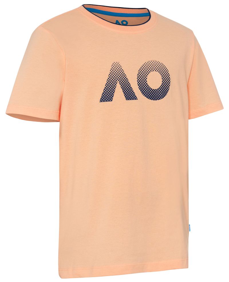 Australian Open Kids T-Shirt AO Textured Logo - mellow peach