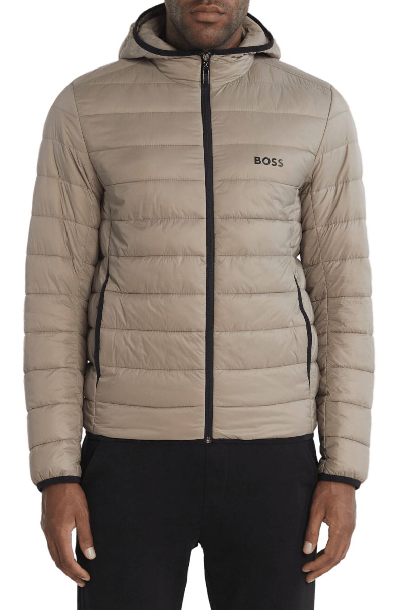 BOSS Water-Repellent Puffer Jacket With Branded Trims