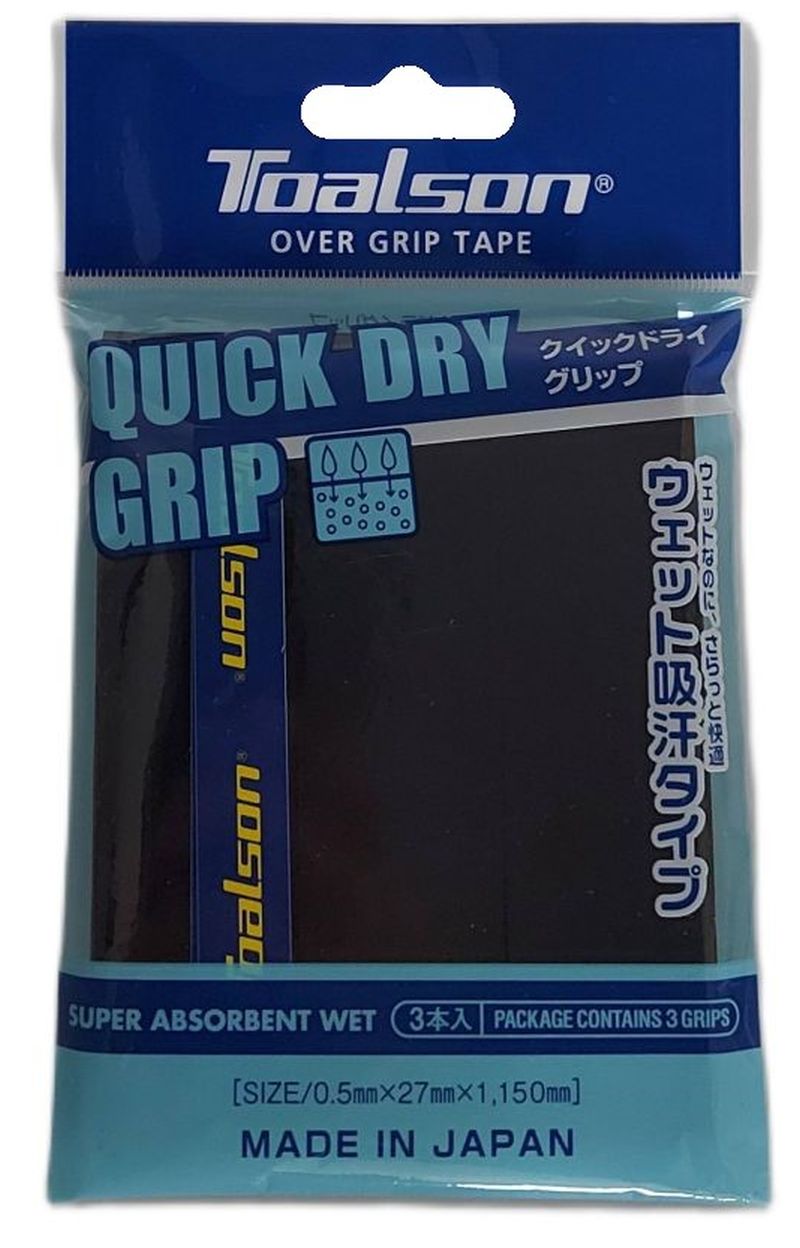 Toalson Quick Dry Over Grip 3P - black