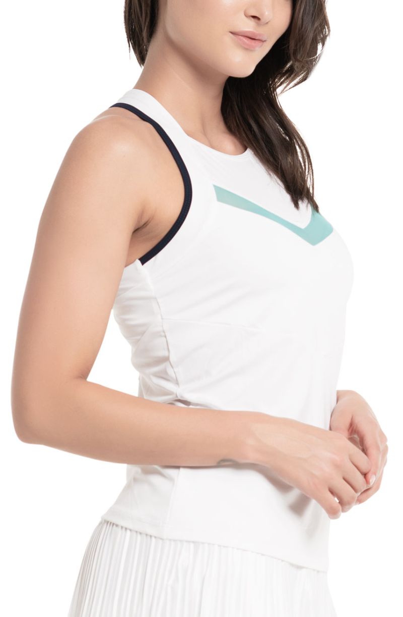 Lucky in Love Cool Urbana V.I.P. Tank w/Bra - white