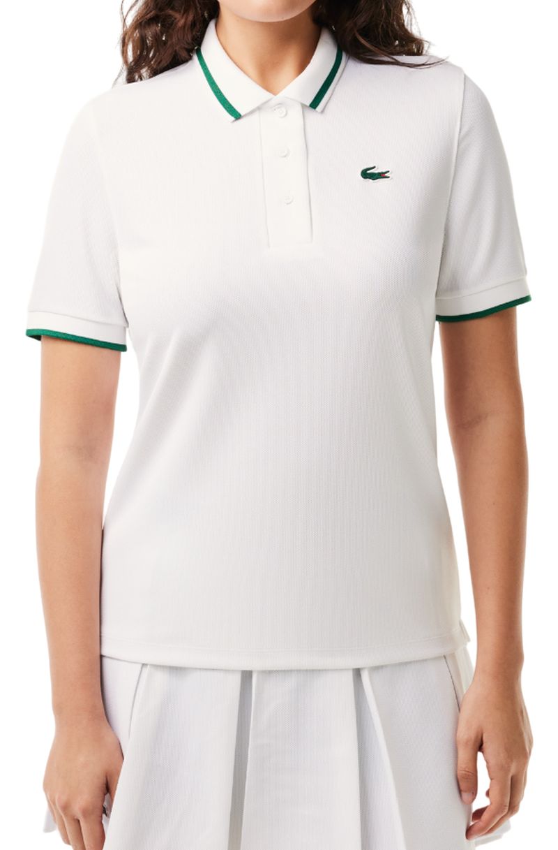 Lacoste Pique Polo Shirt With Contrast Striped Collar