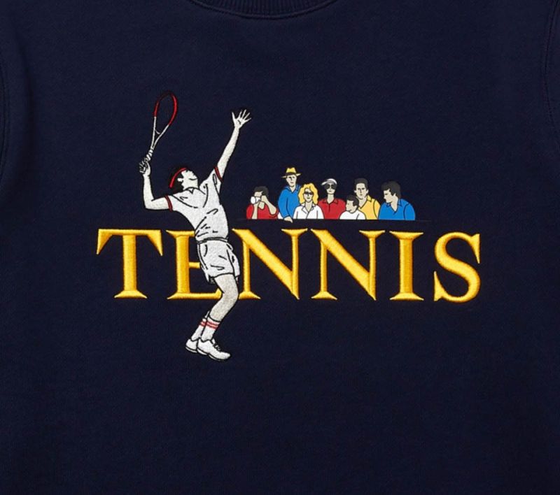 Lacoste Unisex LIVE Embroidered Tennis Sweatshirt - bleu marine/white