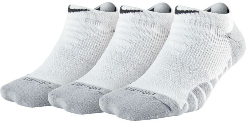 Women's Nike Dry Cushion No Show Training Sock - 3 pary/white