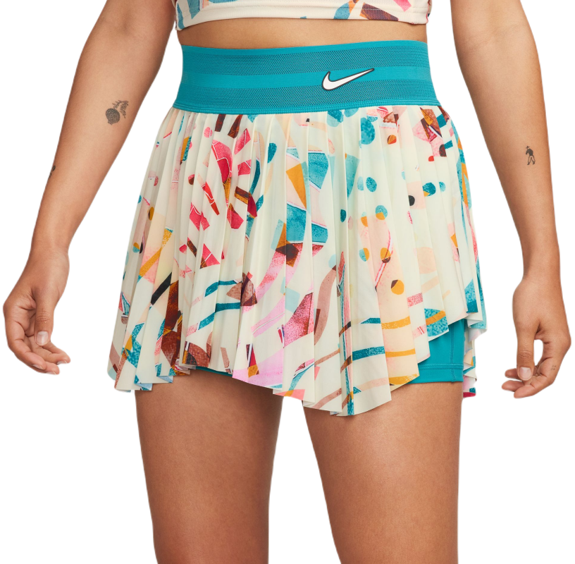 Nike Court Dri-Fit Slam Printed Tennis Skirt - coconut milk/teal nebula/black Nike Court Dri-Fit Slam Printed Tennis Skirt - coconut milk/teal nebula/black