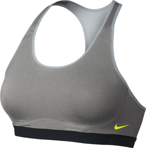 Nike Pro Fierce Bra - dark grey heather/black/volt Nike Pro Fierce Bra - dark grey heather/black/volt