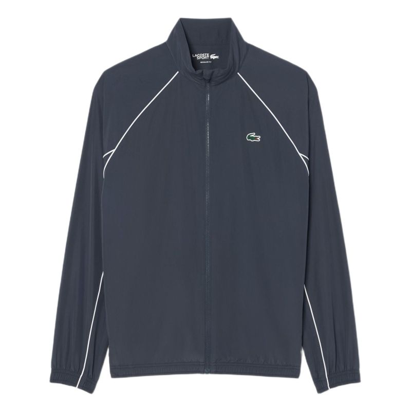 Męska kurtka Lacoste Sport Water-Repellent Trim Accent Track - dark grey/white