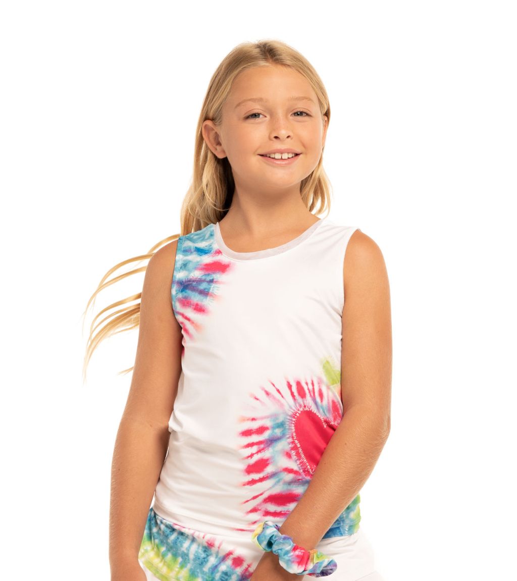 Lucky in Love Novelty Summer Fun Tie Back Tank - multicolor