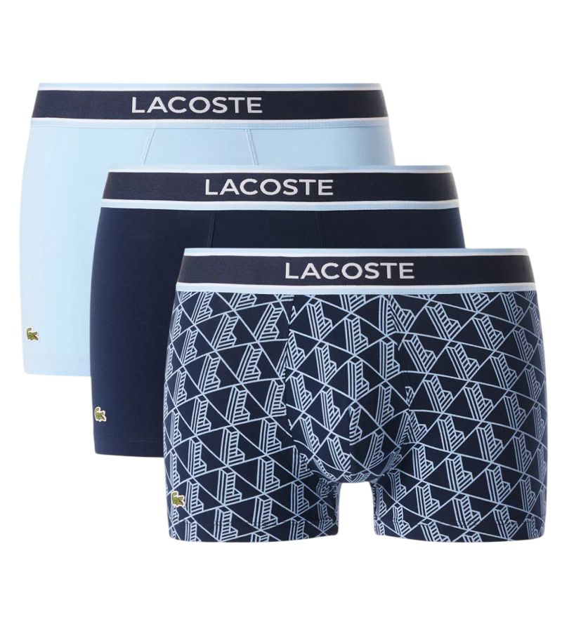 Lacoste Mit Monogrann Trunks 3P - navy blue/blue