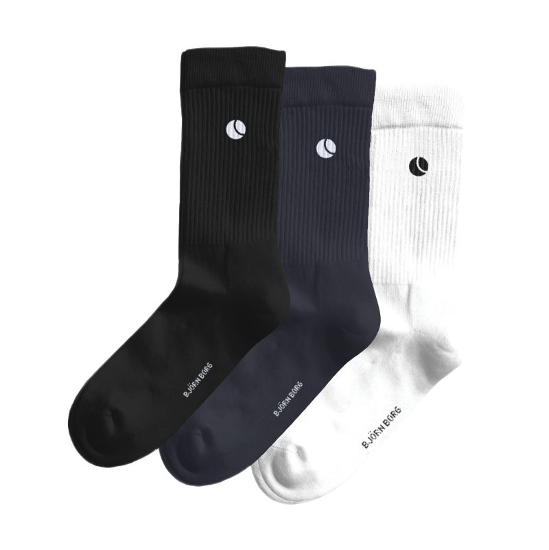 Skarpety Björn Borg Classic Crew 3P - black/white/navy blue