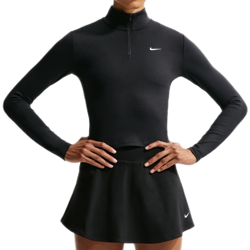 Nike One Dri-Fit 1/4 Zip Mid Layer - black/white/metallic silver Nike One Dri-Fit 1/4 Zip Mid Layer - black/white/metallic silver