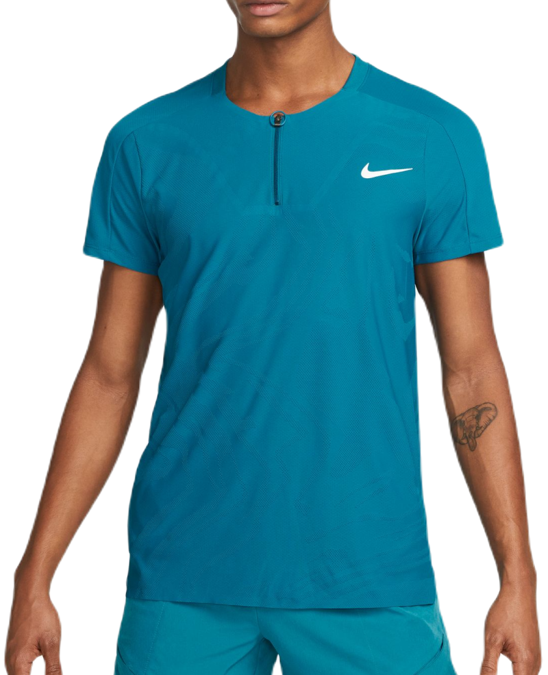 DR6591-301-PHSFM001-2000 Nike Court Dri-Fit Adventage Slam Tennis Polo - green abyss/white