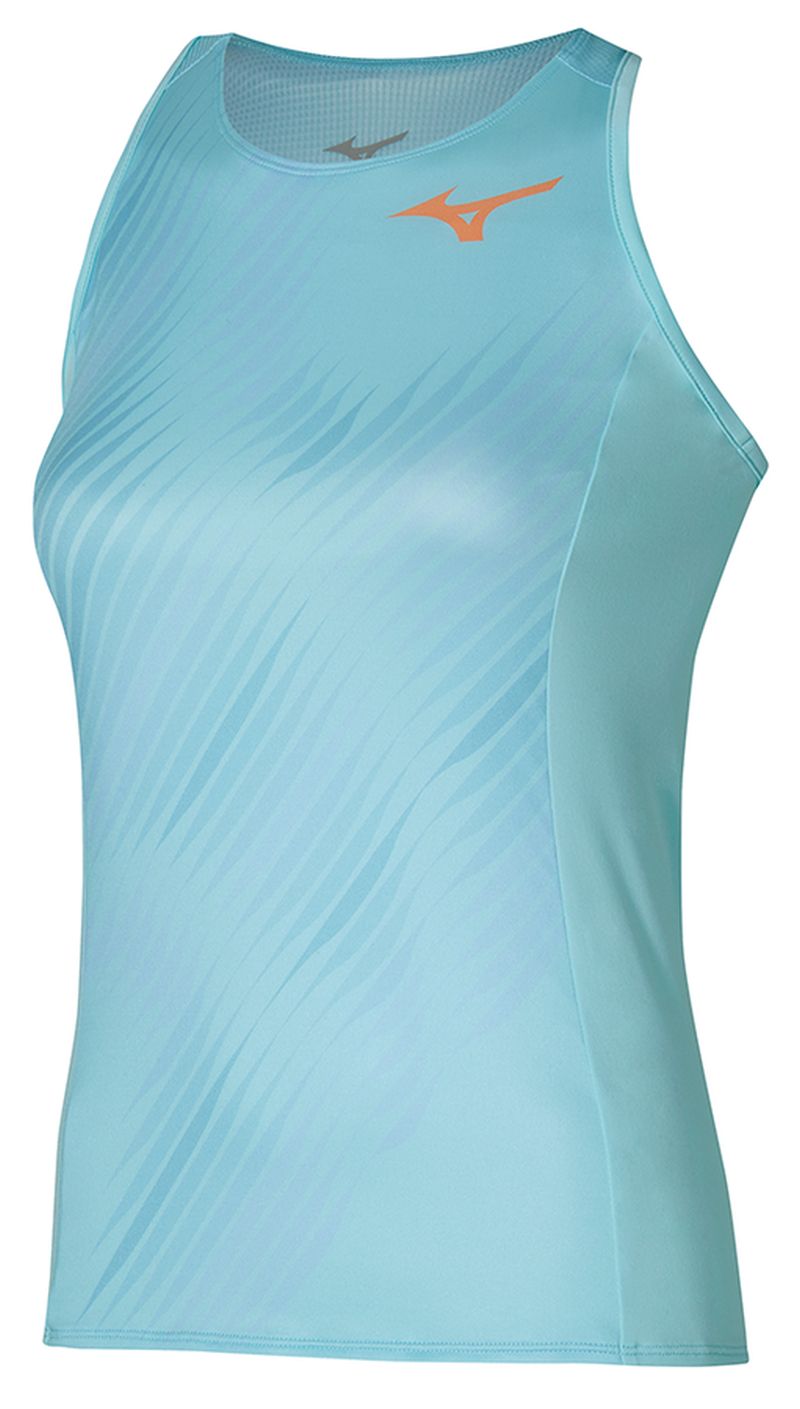 Mizuno Printed Tank - tanager turquoise