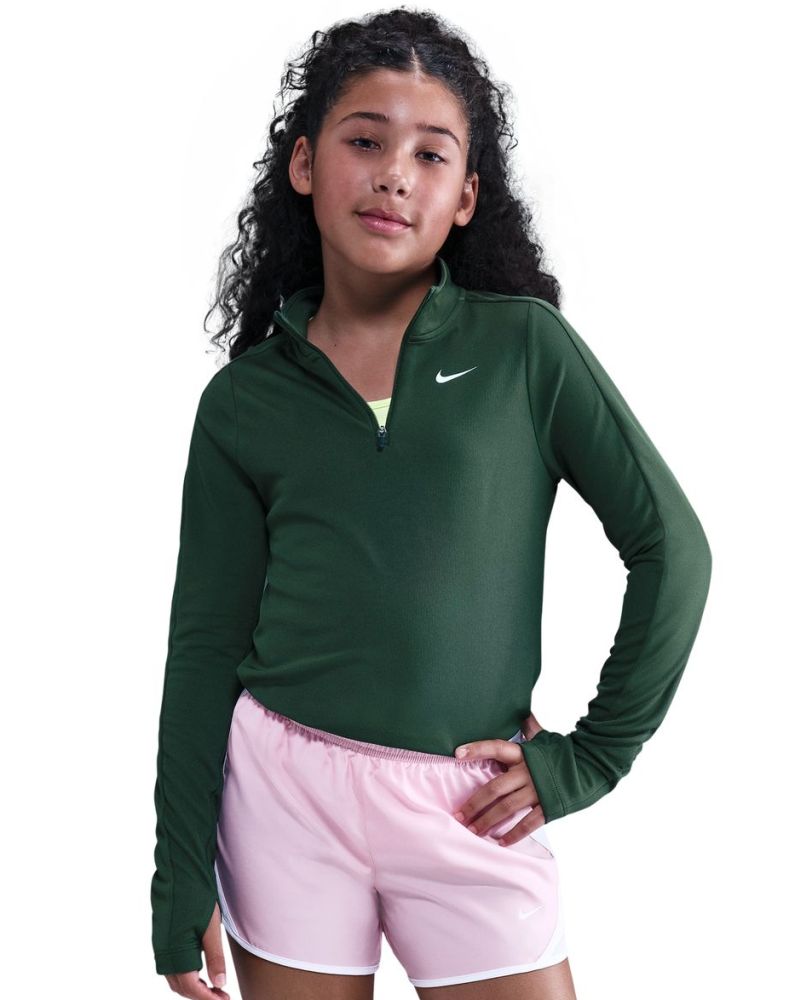 Nike Girls Dri-FIT Long-Sleeve 1/4-Zip - fir/white