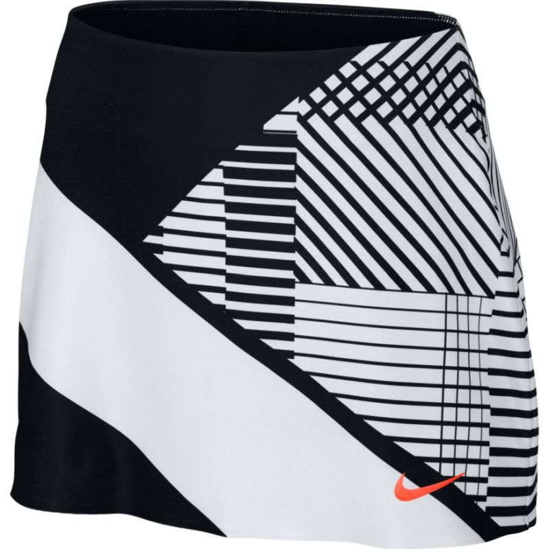  Nike Court Power Spin Skirt PR - black/white/hyper orange