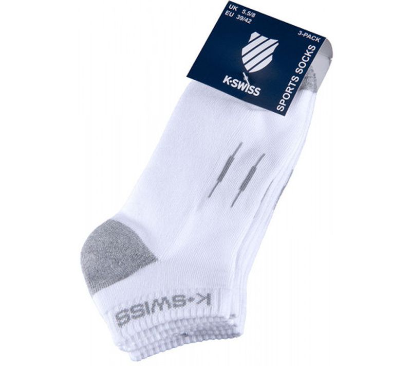 K-Swiss Womens Low Cut Socks 3P- white/light grey