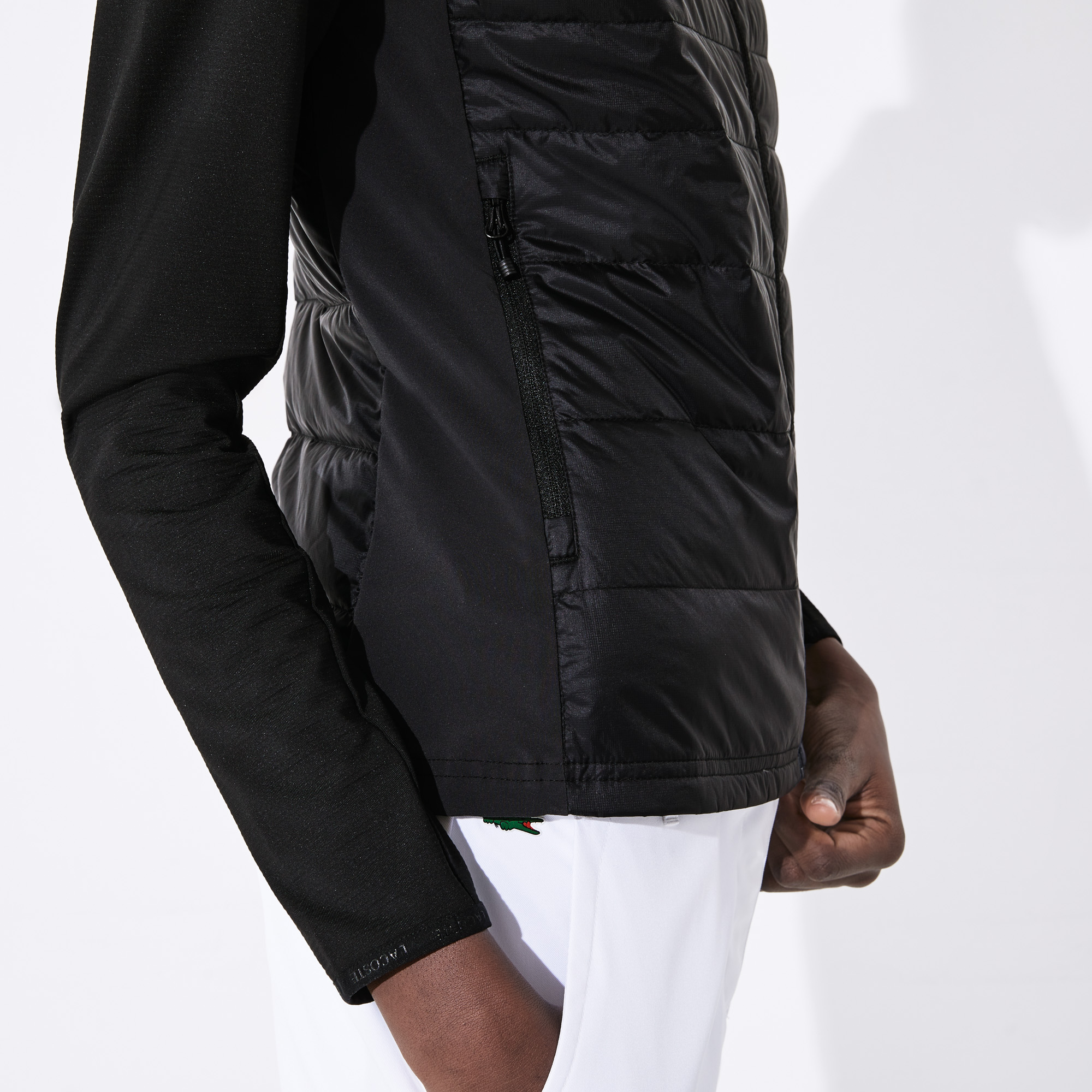 Lacoste Women's SPORT Water-Resistant Quilted Technical Golf Vest - black