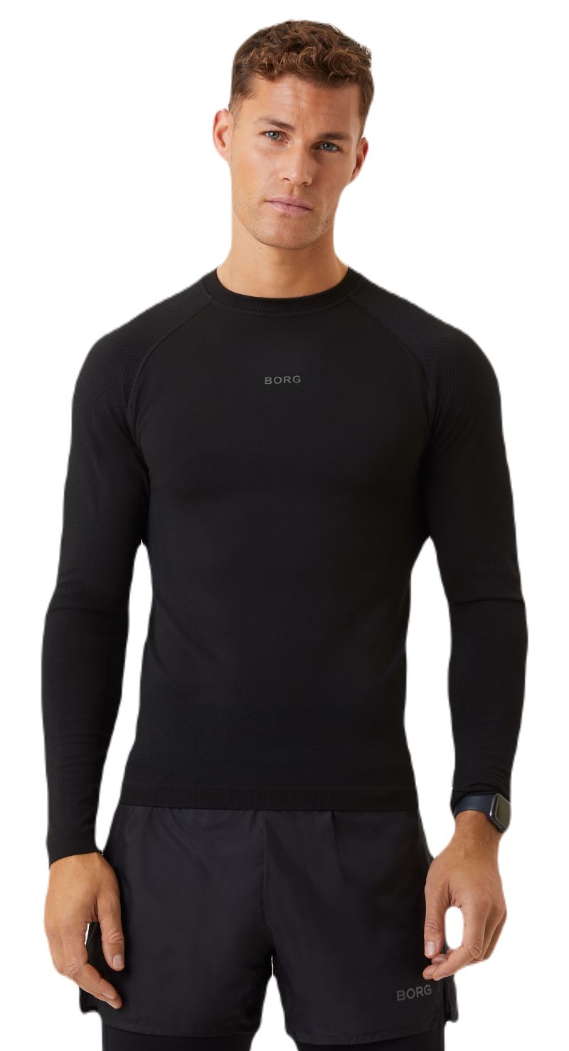 Björn Borg Running Seamless LS T-Shirt - black beauty