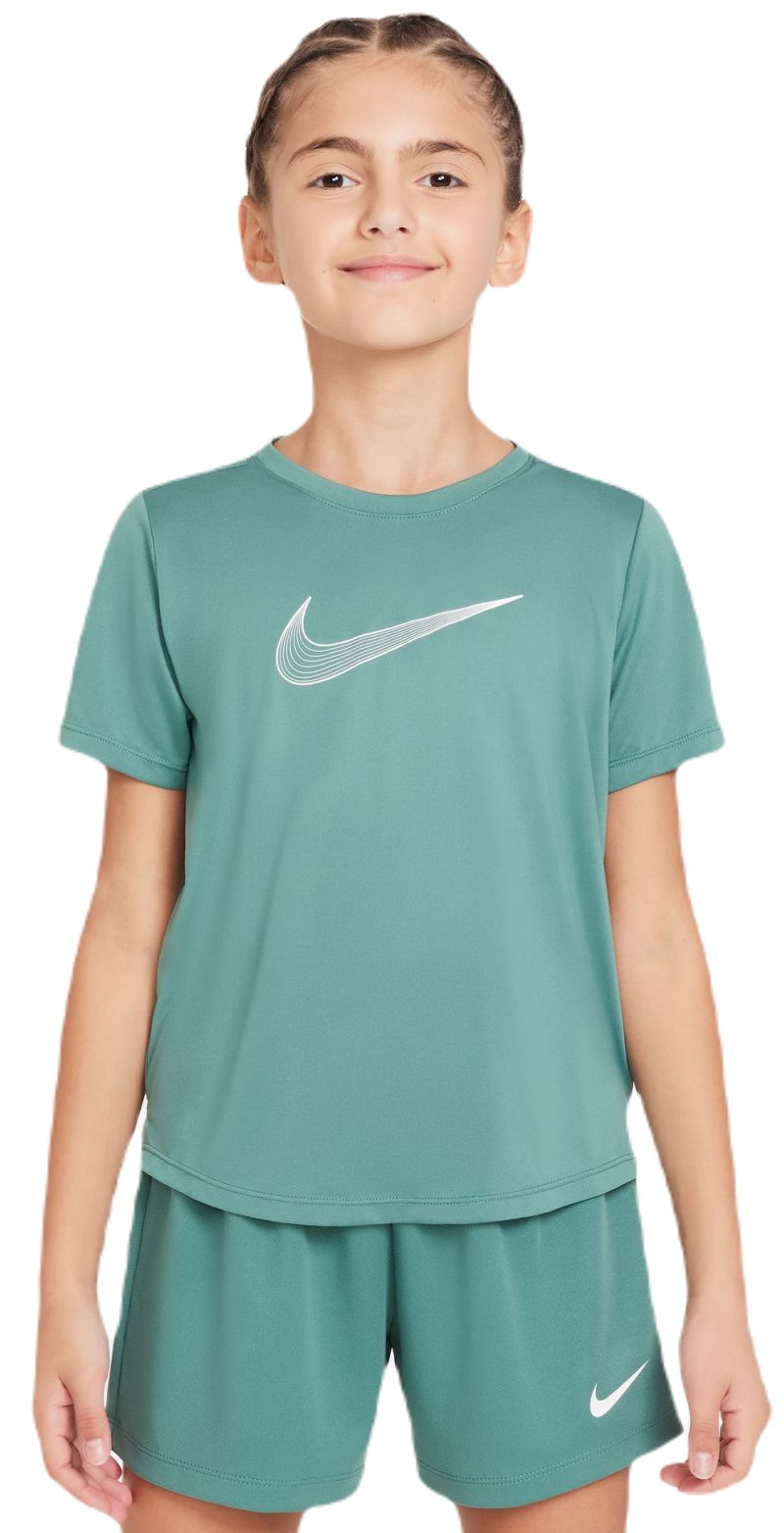 Nike Girls Dri-FIT One Short Sleeve Top - bicoastal/white