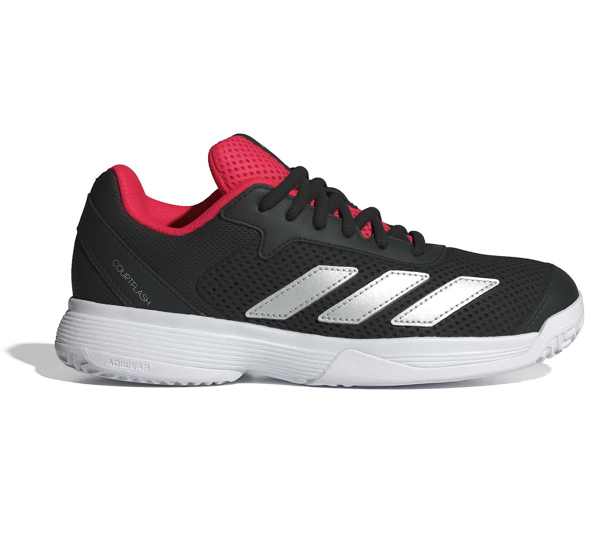Adidas Courtflash K - cloud white/silver metallic/core black