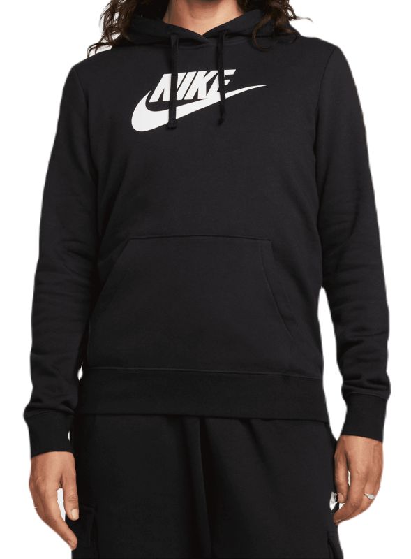 Nike Sportswear Club Fleece Logo Pullover Hoodie - black/white Nike Sportswear Club Fleece Logo Pullover Hoodie - black/white
