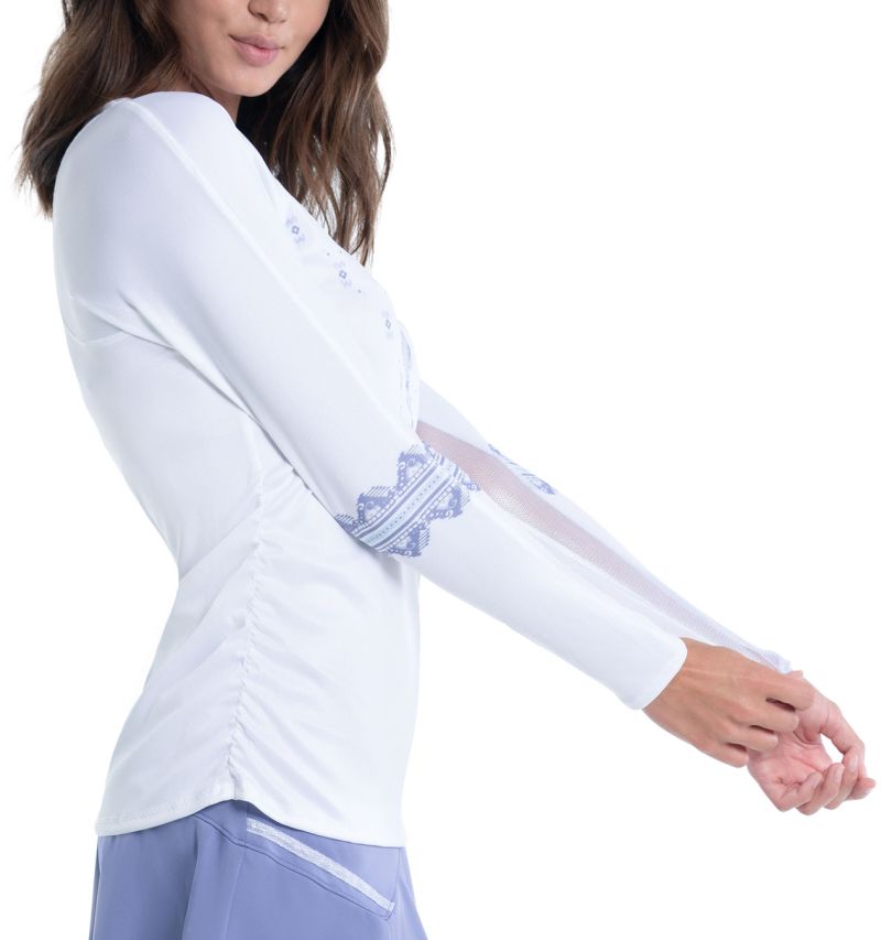 CT631-R09110-1 Lucky in Love All About Ikat Sport Long Sleeve Top - shadow